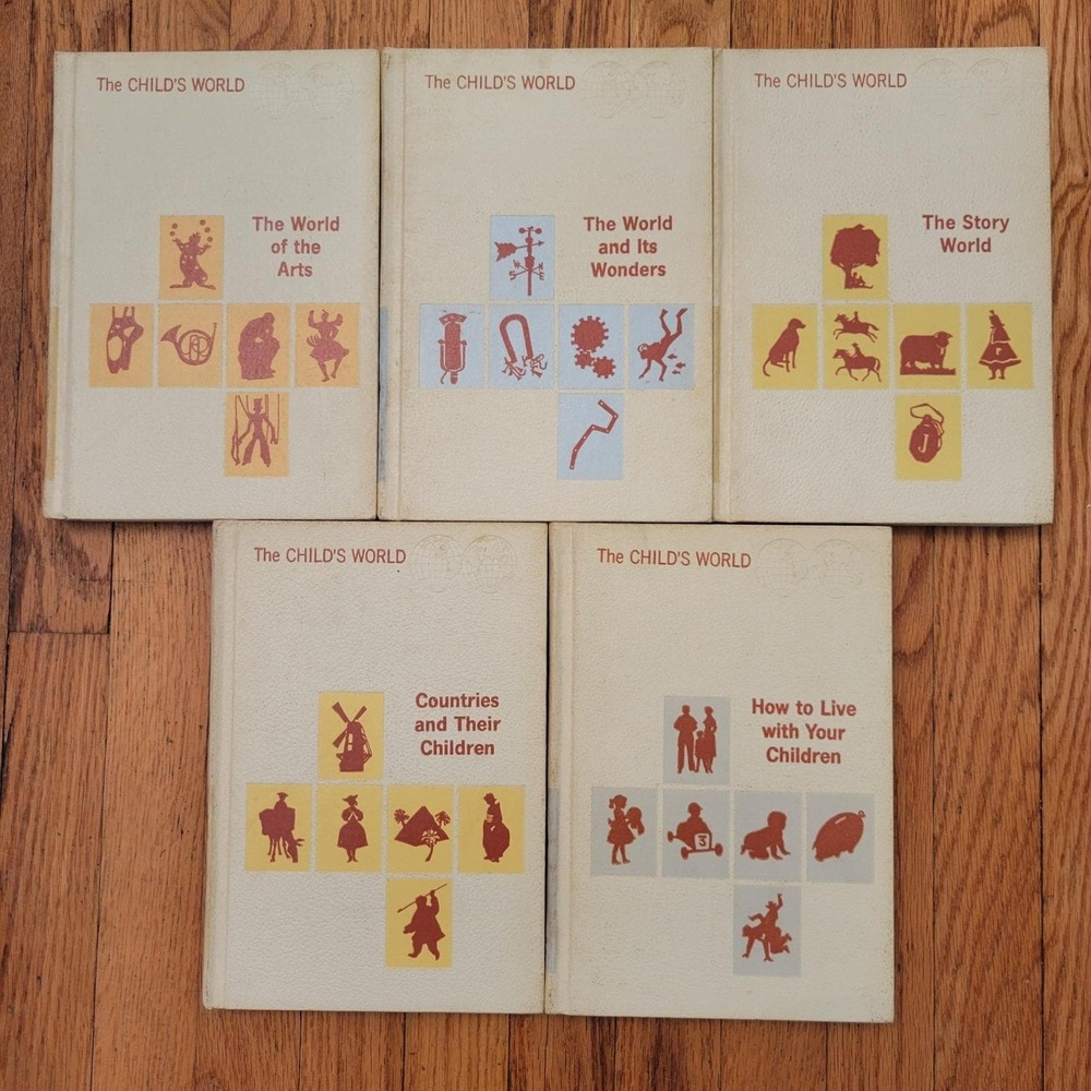 The Childs World Vintage 1966 Encyclopedia Set 5 Books Teacher Homeschool Decor